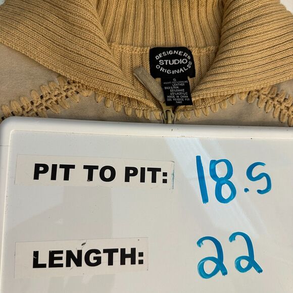 Designers Studio Originals Suede Embroidered Sweater Vest Women's Size Small - Picture 3 of 8